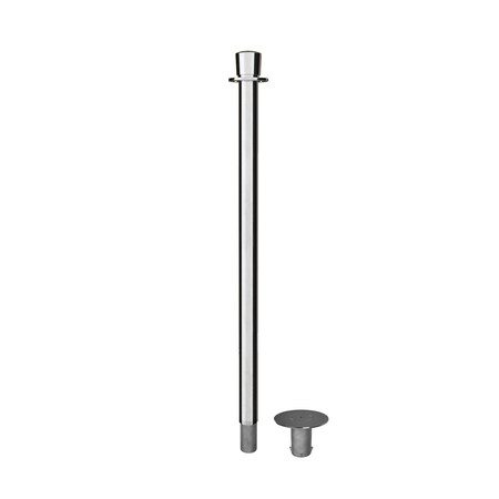 Montour Line Stanchion Post and Rope Removable Base Pol.Steel Post Crown Top SP400R-CN-PS